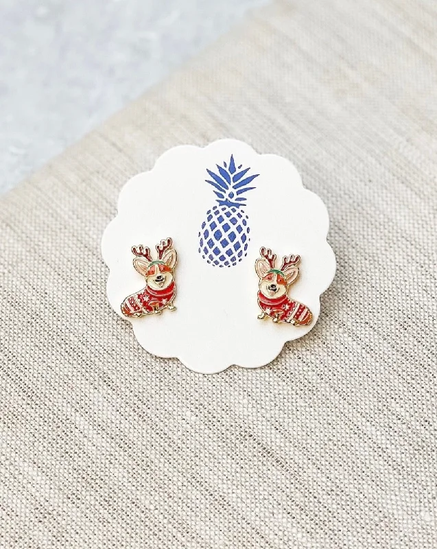 Final Call – Shop Exquisite Jewelry Before It's Gone Christmas Corgi Signature Enamel Stud Earrings