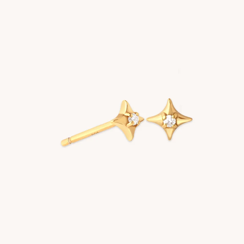 Luxury Jewelry Now At Special Promotional Rates Cosmic Star Gem Stud Earrings in Gold