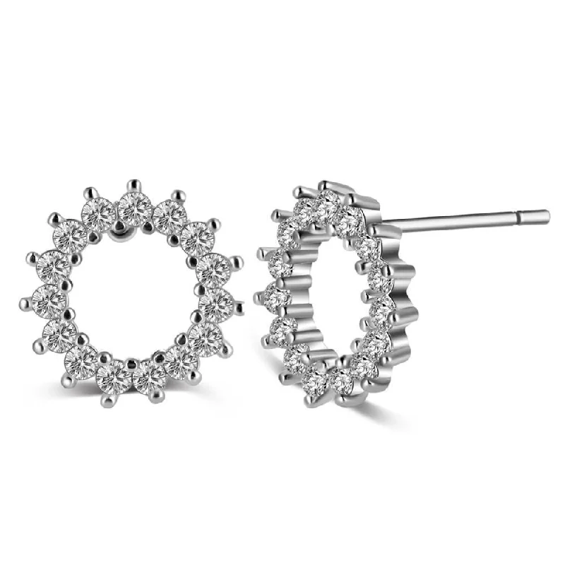 Unmissable Jewelry Sale – Shop Before It's Too Late Crystal Halo Stud Earrings for Women