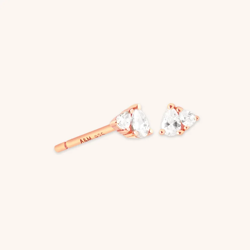 Bestselling Jewelry Now On Sale – Elevate Your Look Crystal Pear Stud Earrings in Rose  Gold