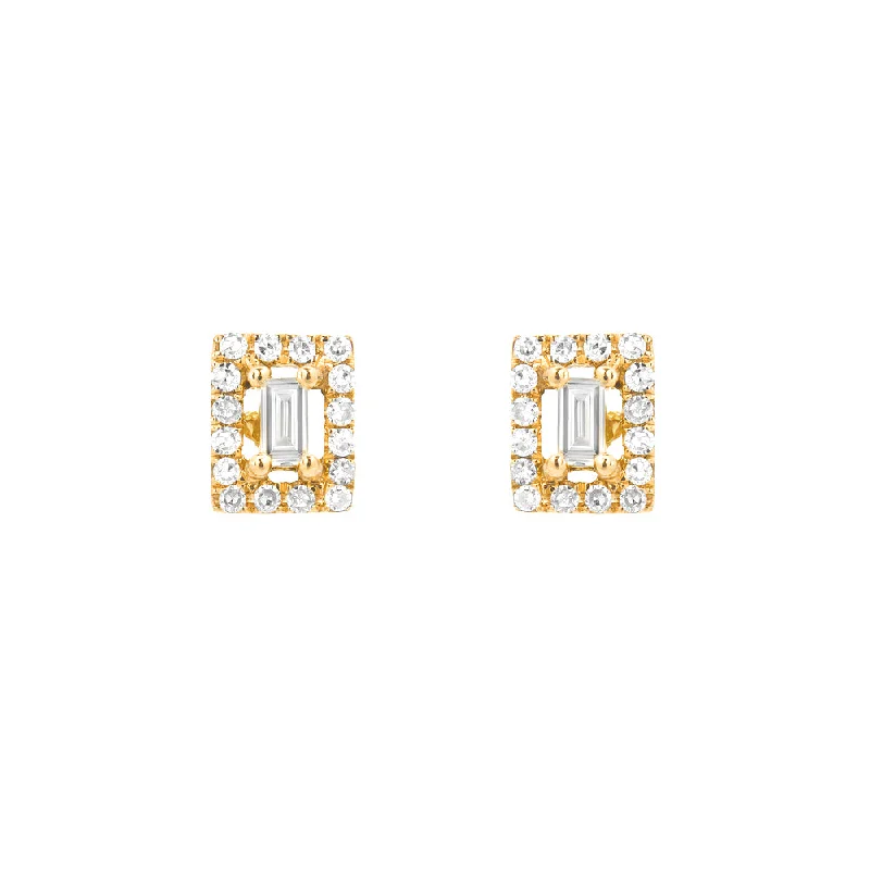 Best Jewelry Sale – Shop Exclusive Designs Now Diamond Baguette Halo Stud Earrings