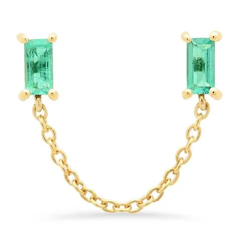 Don't Miss Out On Jaw-Dropping Jewelry Discounts Gemstone Baguette Chain Stud Earrings