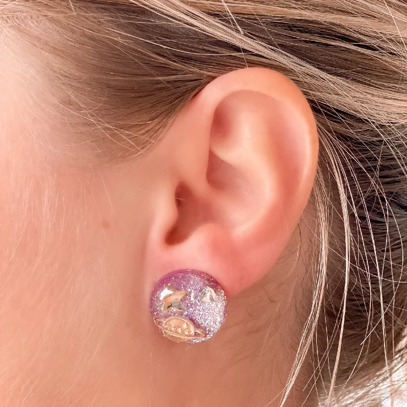 Timeless Jewelry Styles At Wallet-Friendly Prices Galaxy Resin Stud Earrings - Purple