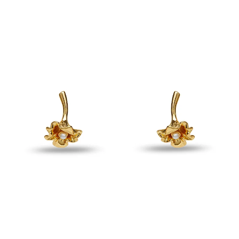 Shine In Style – Shop Jewelry Discounts Today GOLD RUFFLED LILY STUD EARRINGS