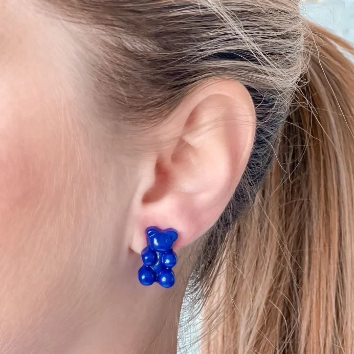 Shop Modern Jewelry Collections With Exclusive Discounts Gummy Bear Stud Earrings - Cobalt