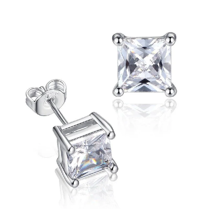 Huge Markdowns On Premium Jewelry Styles Half Carat Princess Cut Cubic Zirconia Stud Earrings