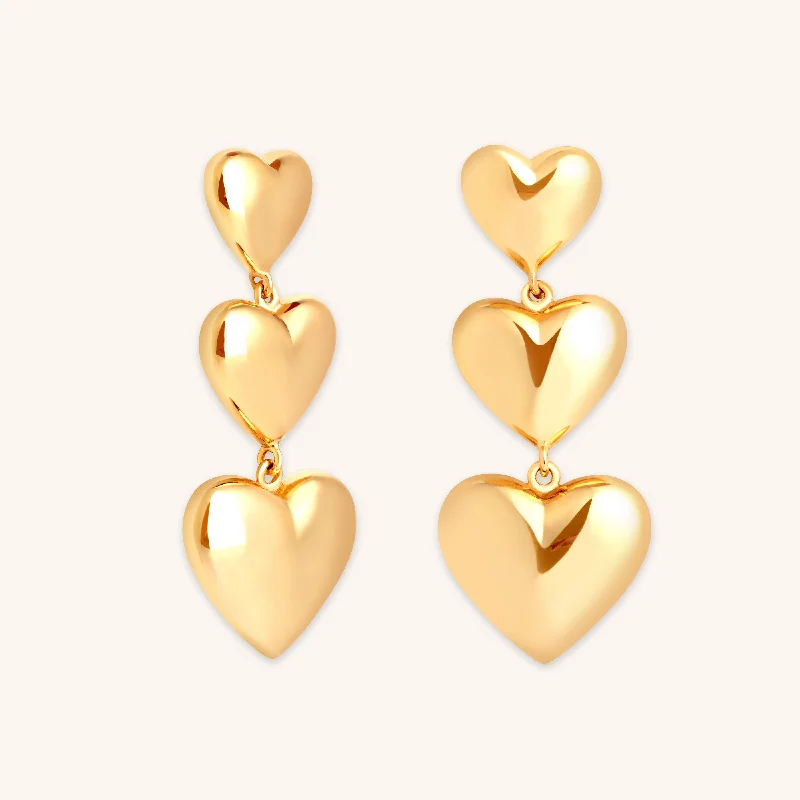 Buy More, Save More On Stunning Jewelry Pieces Heart Drop Stud Earrings in Gold