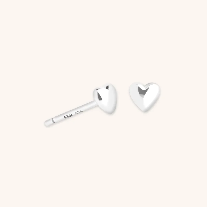 Premium Diamond Jewelry For Unforgettable Moments Heart Stud Earrings in Silver