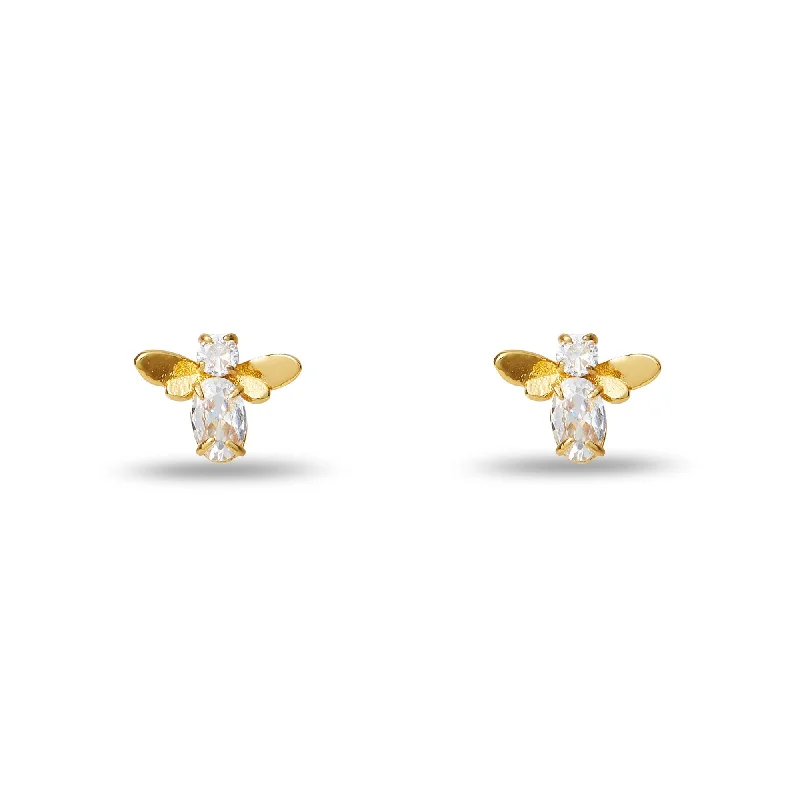 Affordable Glamour – Premium Jewelry For Less CRYSTAL HONEYBEE STUD EARRINGS