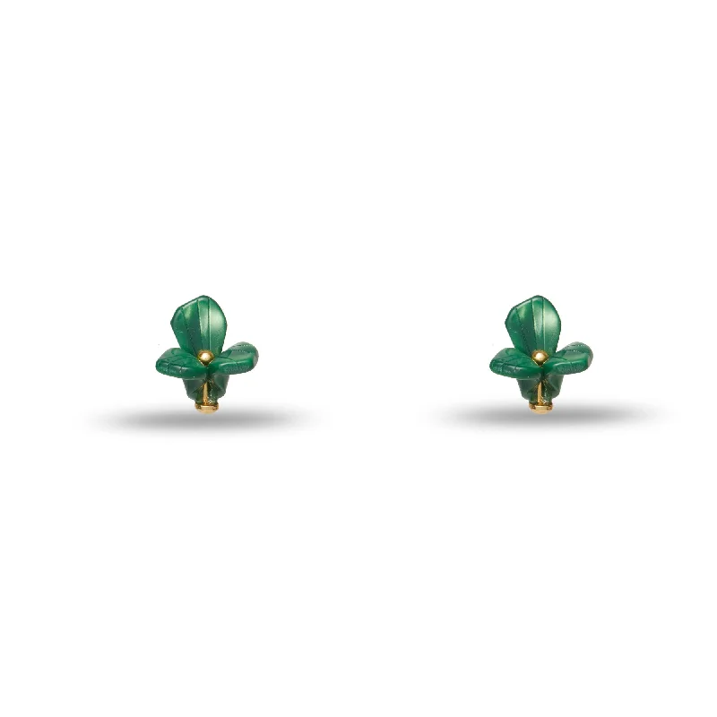 Unlock Unbeatable Jewelry Deals Before They’Re Gone LEAF GREEN TRILLIUM STUD EARRINGS