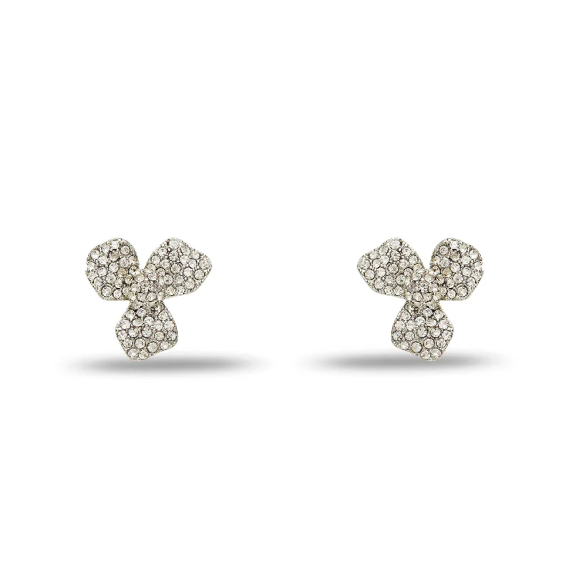 Elevate Your Jewelry Collection With Limited-Time Savings CRYSTAL PAVE TRILLIUM STUD EARRINGS