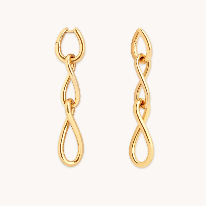 Luxury Jewelry Sale – Sparkle For Less Infinite Drop Stud Earrings in Gold