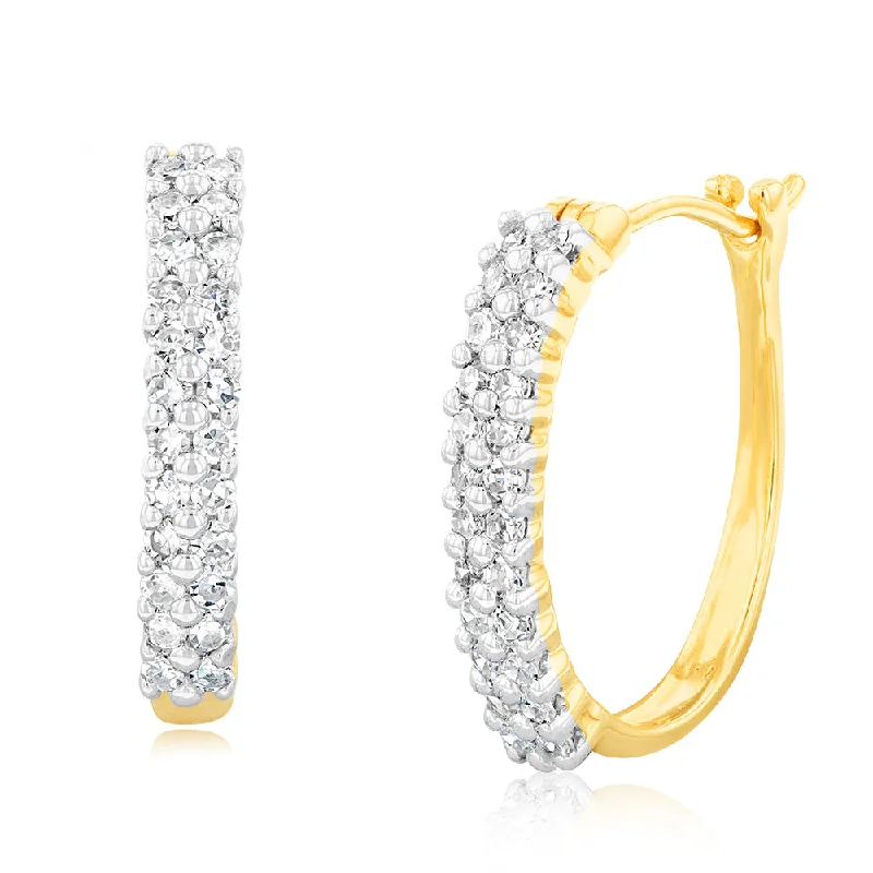 Celebrate With Sparkle – Jewelry Sale Now Live Luminesce Lab Grown 1/3 Carat Diamond Hoop Earrings in 9ct Yellow Gold