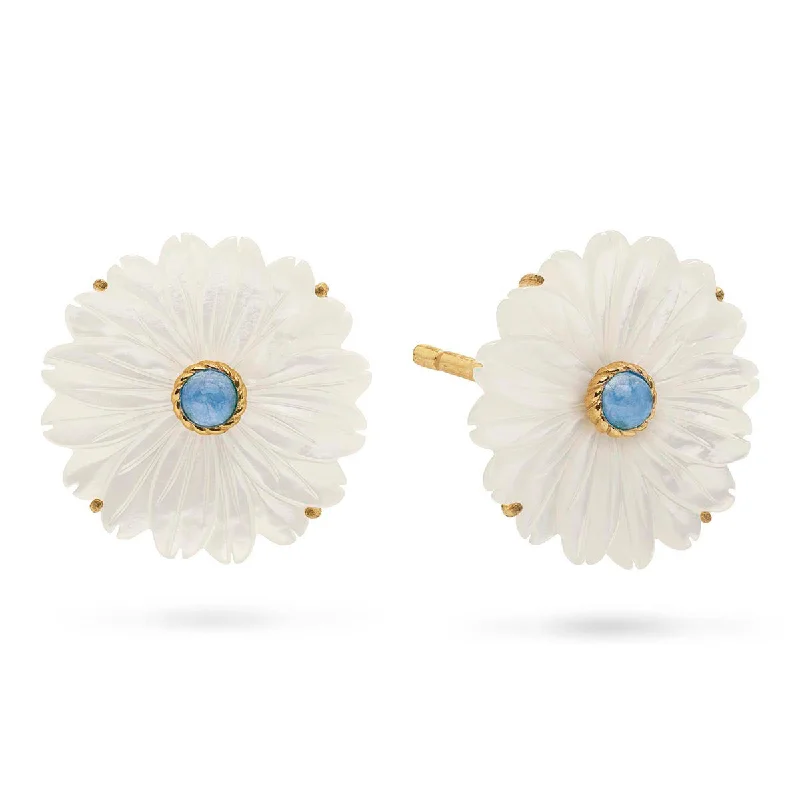 Elegant Jewelry At Unbeatable Offers – Shop Before It's Gone Mermaid Garden Flower Stud Earrings - MOP/Ocean Jade