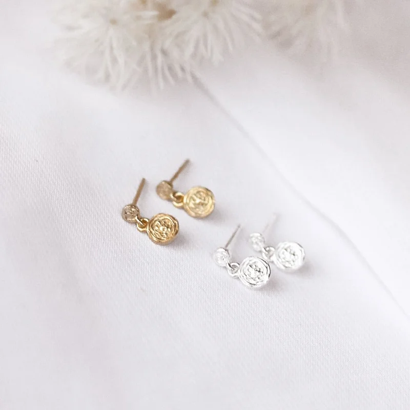 Romantic Heart-Shaped Jewelry For Special Gifts Monique - 18ct Gold or Silver Plated Sterling Silver Stud Earrings