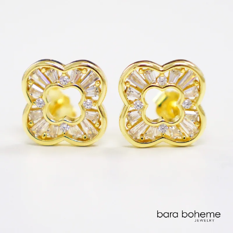 Buy More, Save More On Stunning Jewelry Designs NORA Clover Baguette Stud Earrings