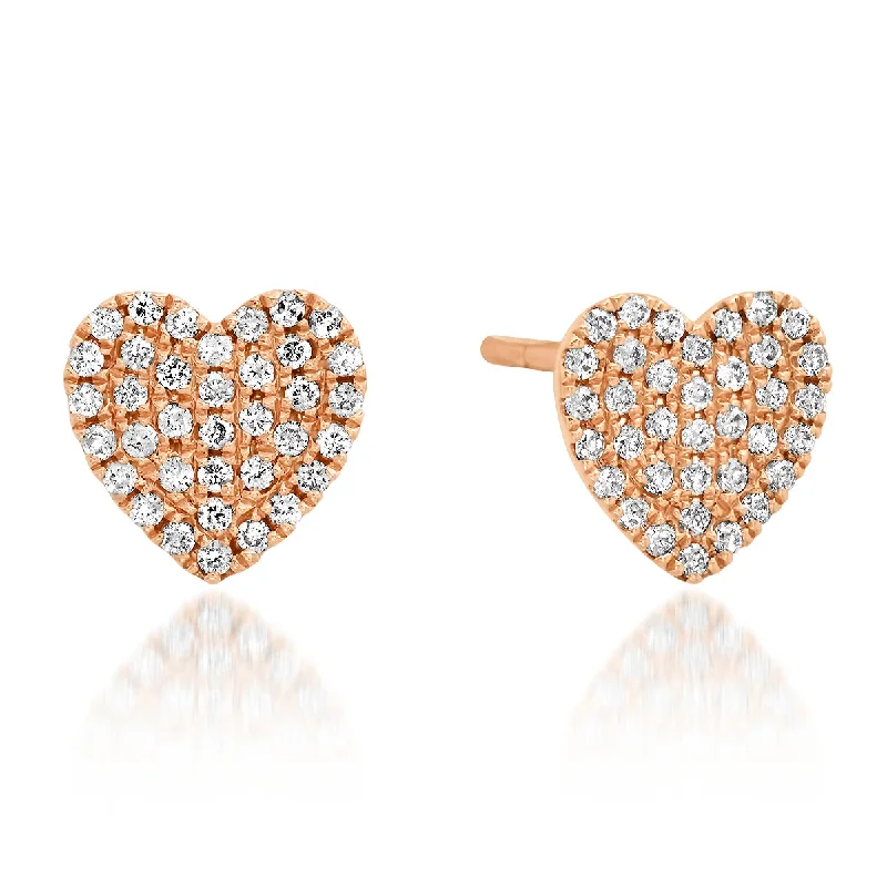 Fashion-Forward Jewelry At Incredible Prices Pave Diamond Puffy Heart Stud Earrings