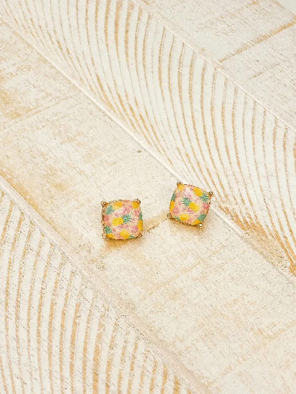 The Perfect Accessory For Less – Jewelry Sale Live Preppy Pineapple Printed Stud Earrings