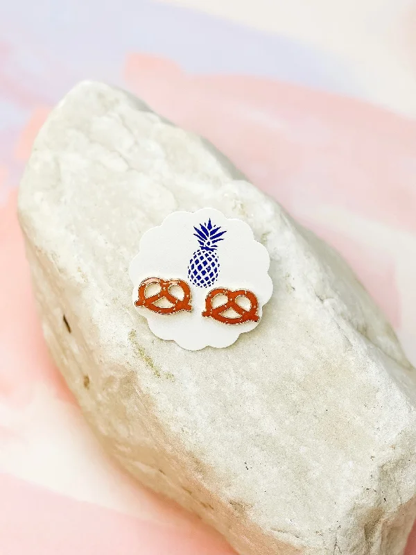 Affordable Glamour – Must-Have Jewelry At Special Rates Pretzel Signature Enamel Stud Earrings