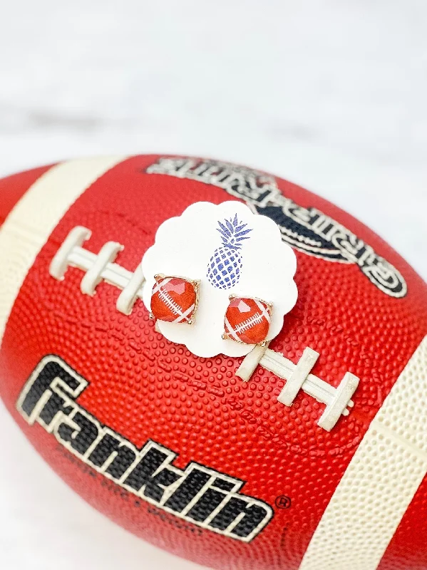 Buy More, Save More On Stunning Jewelry Pieces Printed Sports Stud Earrings - Football