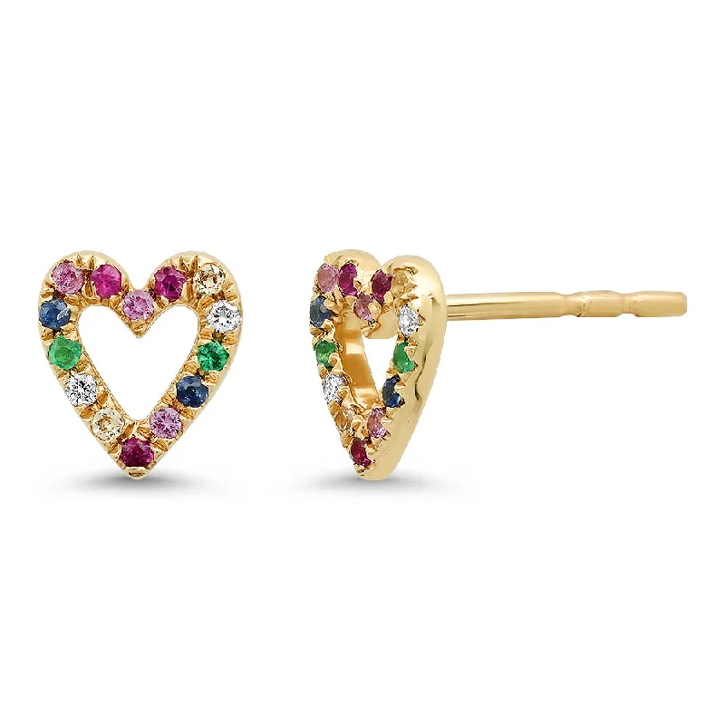 Must-Have Jewelry Pieces At Reduced Prices Rainbow Heart Stud Earrings