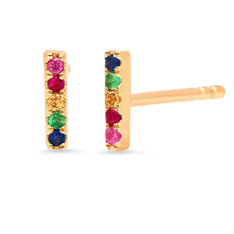 Best Jewelry Sale Prices – Limited-Time Offer Rainbow Mini Bar Stud Earrings