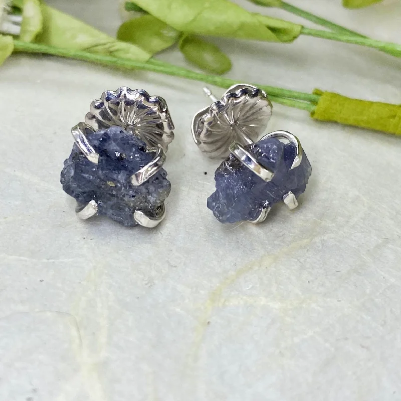 Waterproof Stainless Steel Jewelry For Lasting Beauty Raw Tanzanite Stud Earrings