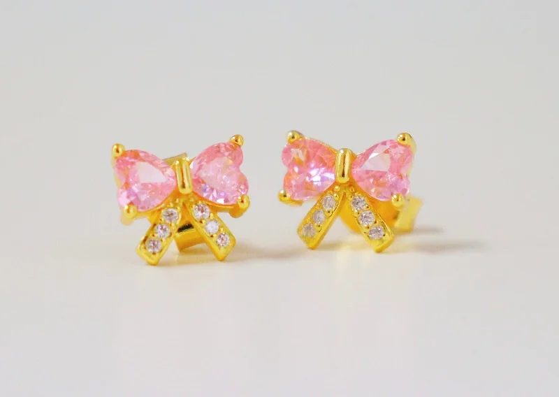 Bestselling Jewelry Now On Sale – Elevate Your Look SCARLETT Pink Bow Stud Earrings