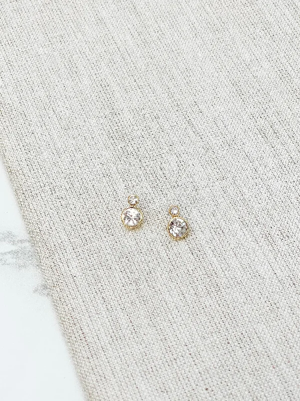 The Perfect Jewelry Piece At The Perfect Discount Double Stacked Cubic Zirconia Stud Earrings - Gold