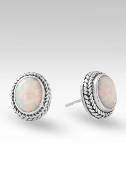 Seasonal Jewelry Sale – Upgrade Your Style Today Signature Stud Earrings™ in Peaches & Cream Simulated Opal