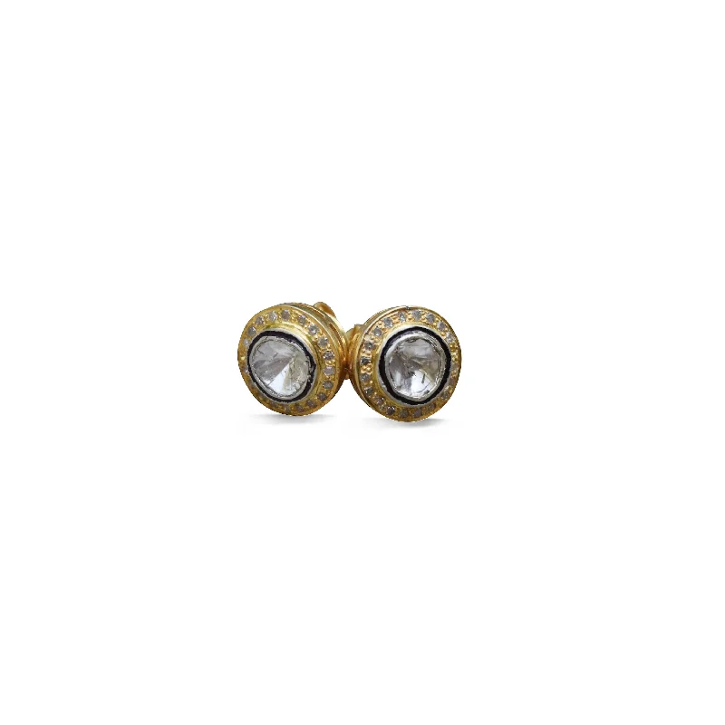 Jewelry Sale Alert – Shop Timeless Elegance Today Sliced Diamond + Pave Stud Earrings Gold Plate