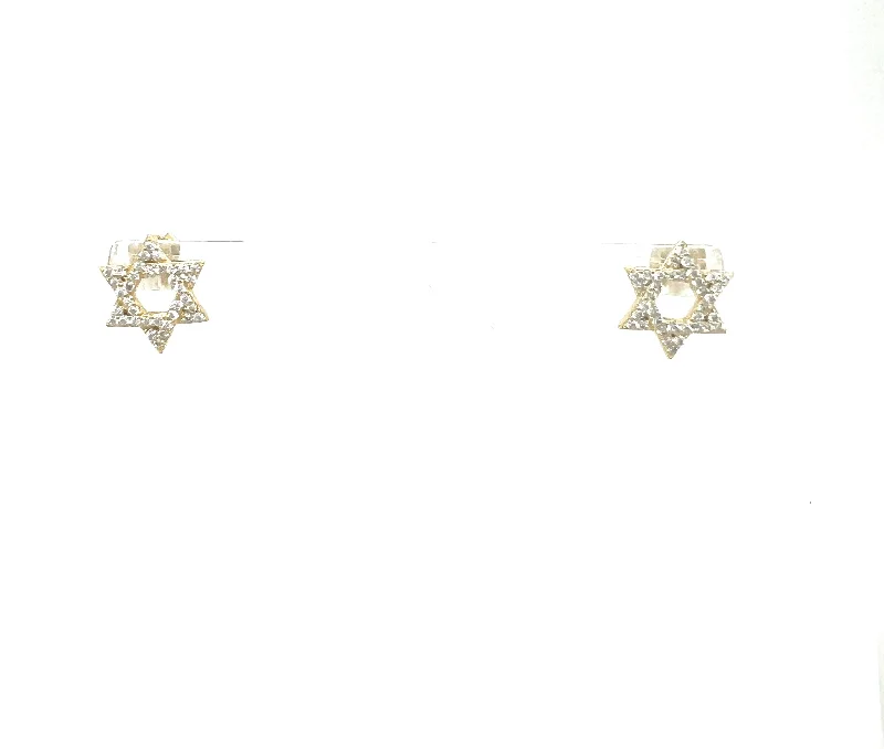 Unmissable Discounts On Timeless Jewelry Pieces STAR OF DAVID LG PAVE STUD EARRINGS