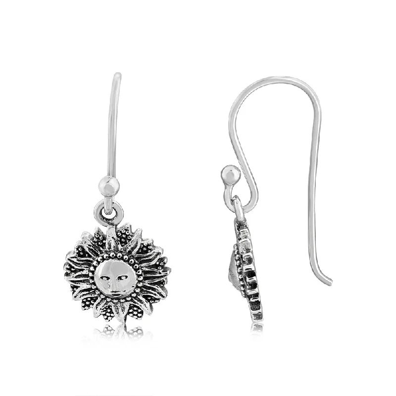 Exclusive Jewelry Sale – Sparkle For Less Stering Silver Sun Oxidised Drop Earrings