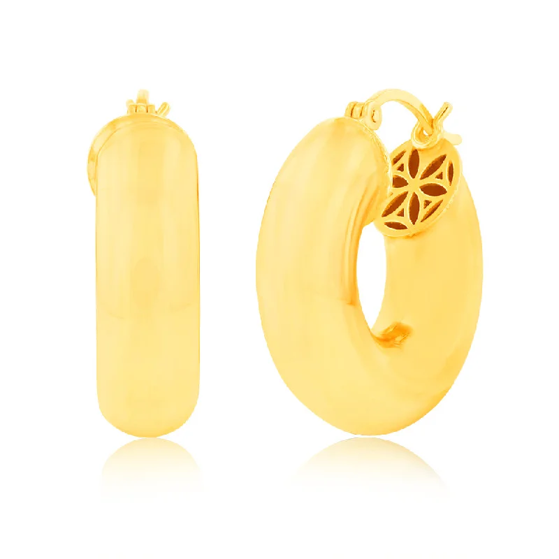 Affordable Luxury Jewelry For Every Occasion Sterling Silver Gold Plated Polished Round Hoop Earings