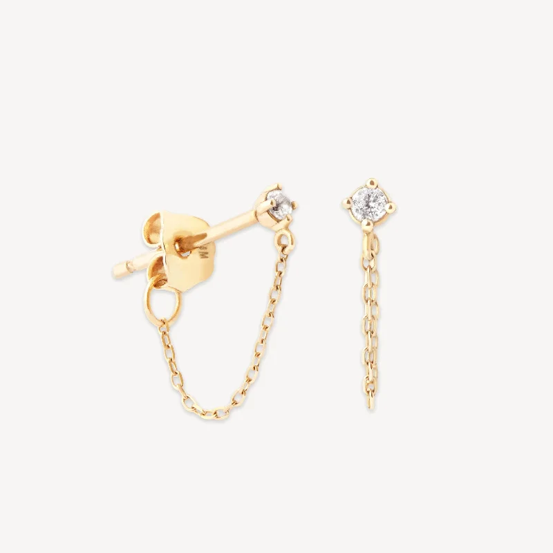 Trending Jewelry Now Available At Exclusive Prices Topaz Chain Stud Earrings in Solid Gold