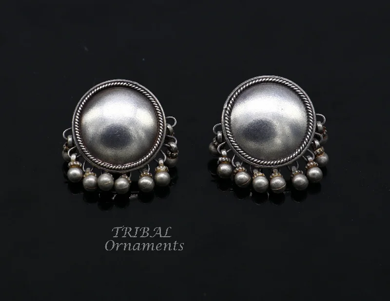 Exclusive Jewelry Offers – Shine For Less Vintage design 925 sterling silver plain style handmade round design fabulous Stud earrings tribal jewelry from Rajasthan india  s1103