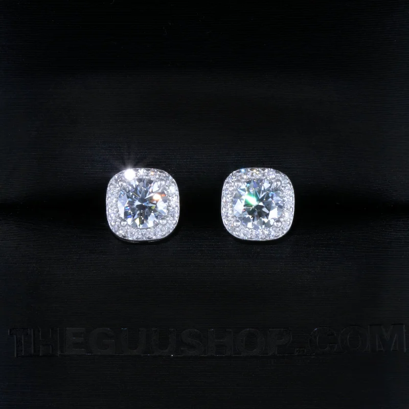 Special Deals On Handcrafted And Designer Jewelry VVS1 Moissanite 7MM Cluster Stud Earrings