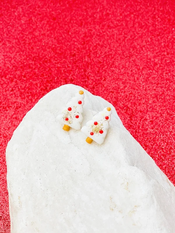 Flash Sale On Stunning Jewelry – Limited Stock Available White Christmas Tree Clay Stud Earrings