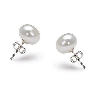 Elegant Jewelry, Affordable Luxury – Shop Now White Freshwater Pearl Stud Earrings Sterling Silver Plated 6-7mm