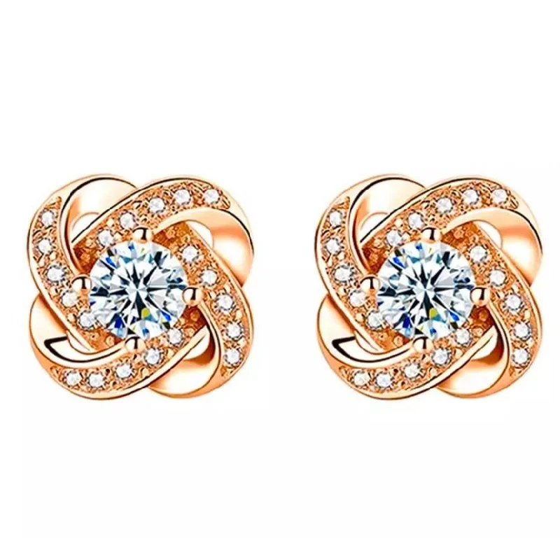 Celebrate With Sparkle – Jewelry Sale Now Live Love Knot Earrings-White Gold and Crystal Love Knot Earrings-Gold Knot Stud Earrings