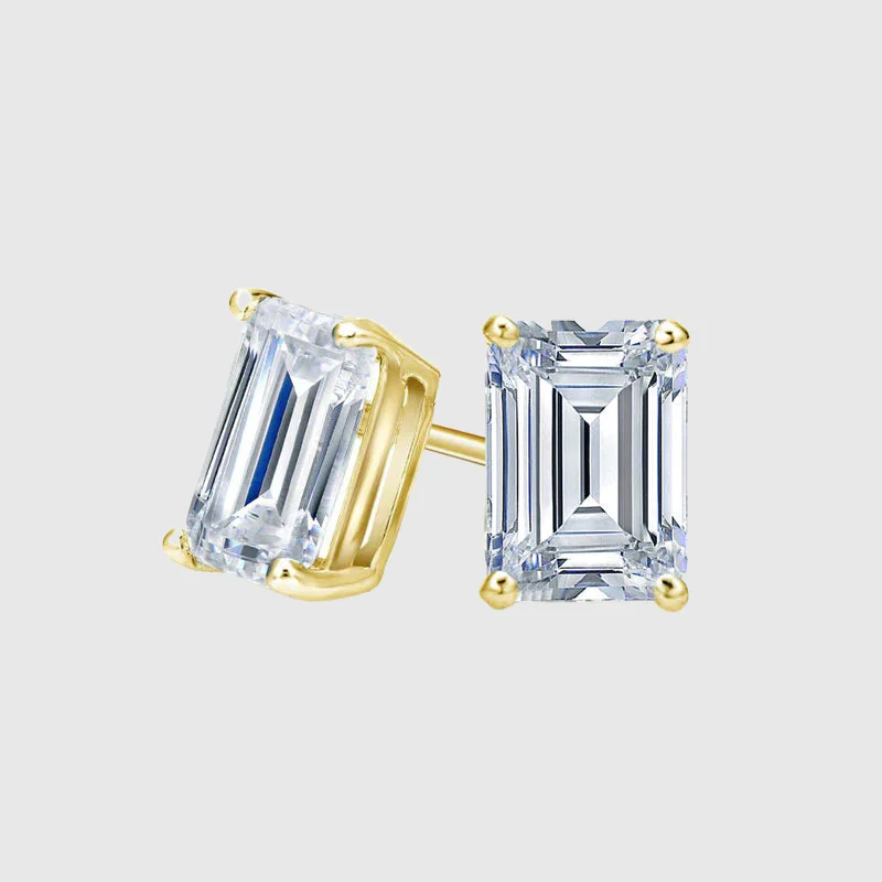 High-End Sparkle, Low-End Prices – Shop Now VVS BAGUETTE STUD EARRINGS 1.2 CTW  - Gold Vermeil