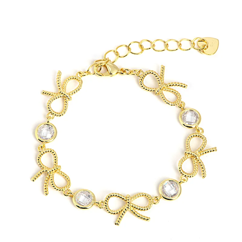 Exclusive Jewelry Sale Event – Shop Now Bow Twist and CZ Link Bracelet