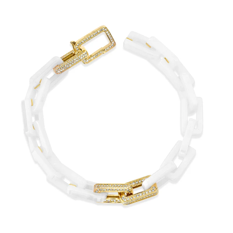White Ceramic/Yellow Gold/Dia