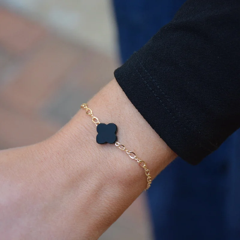 Fashion-Forward Jewelry At Incredible Prices Payton Clover Bracelet - Onyx