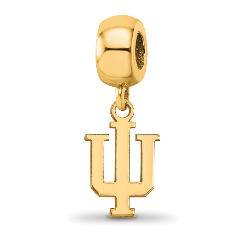 14k Gold Plated Silver Indiana Univ. 'IU' Dangle Bead Charm