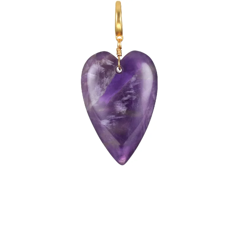 Amethyst Heart Clip-On Charm