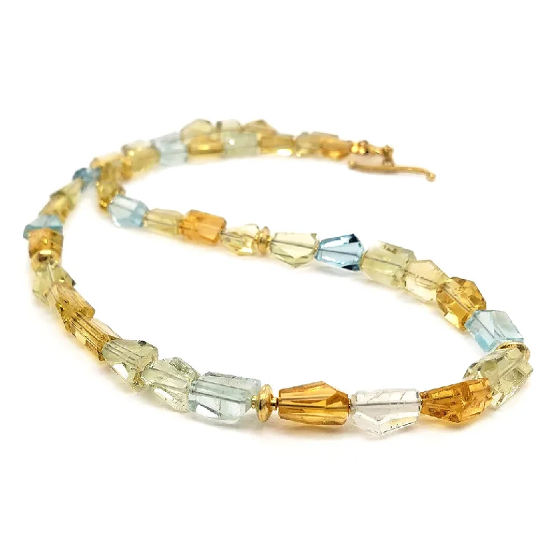 Multi-Color Aquamarine & Beryl Bead Necklace