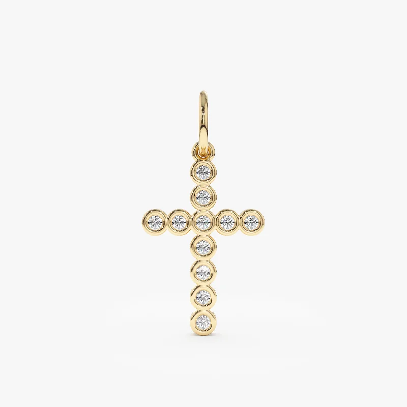 Diamond Bezel Cross Charm, Kiara