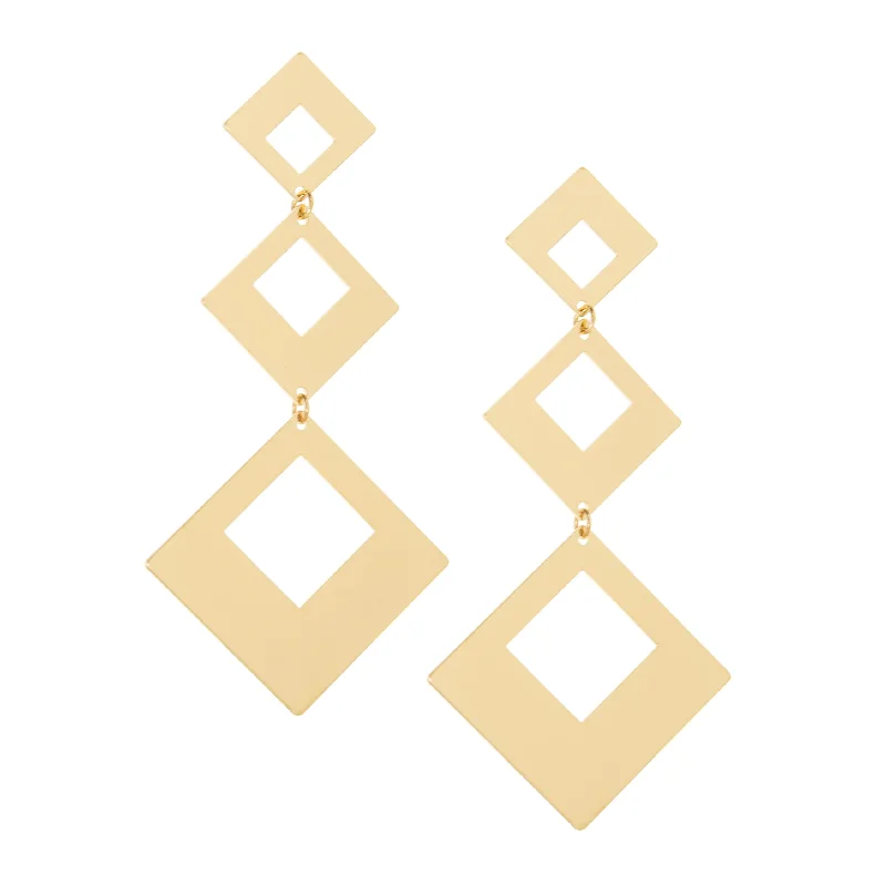 diamond shape drop earring