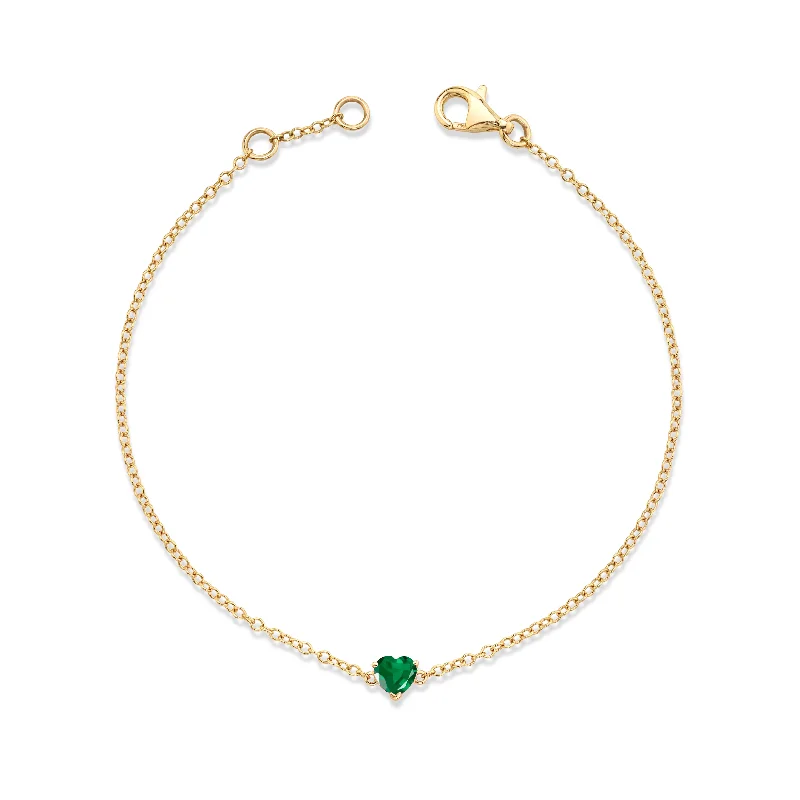 EMERALD BABY HEART ANKLET